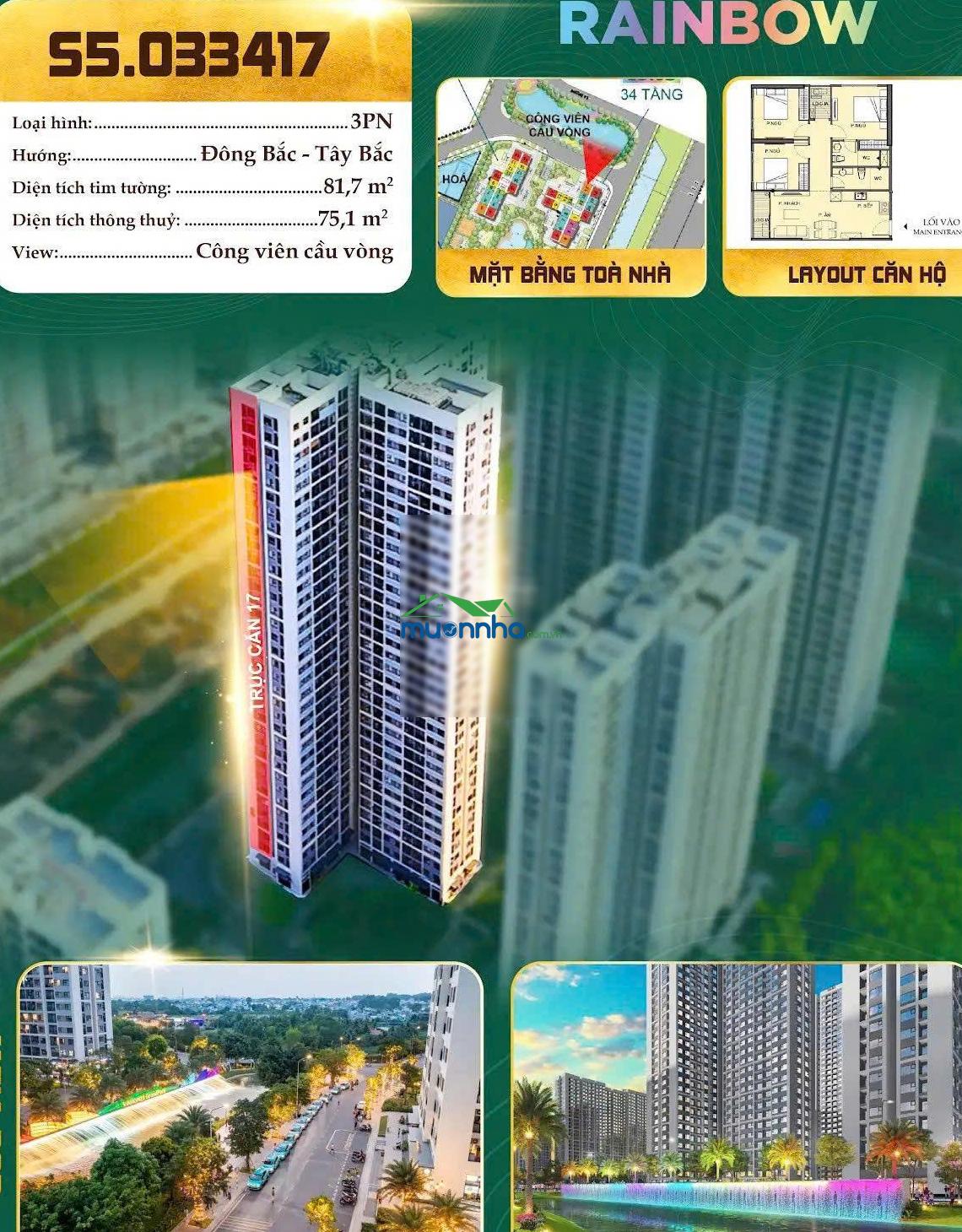 Bán căn hộ 3pn 2wc tại the origami - vinhomes grand park, 4,19 tỷ, 81.7m2. căn 3 ngủ còn sót lại