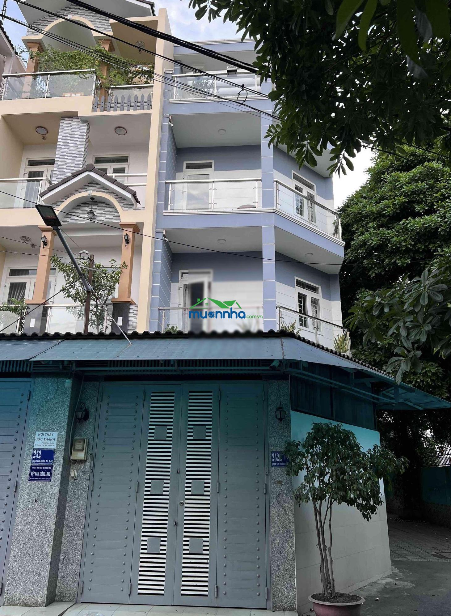Nhà hxh 14m 2 mặt thoáng 252 phạm văn chiêu p9 5x11m cn 52.4m² 4l 4pn xe hơi trong nhà chỉ 7.4tỷ tl
