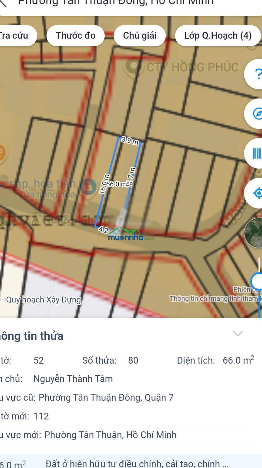 Bán nhà riêng tại hẻm 391, huỳnh tấn phát, 6,6 tỷ, dt nhà 56,5m2
