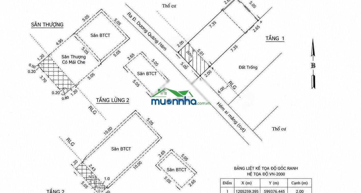 Nhà bán dương quảng hàm, 60m2, 3 tầng 4 pn, gần siêu thị emart. chỉ nhỉnh 6t