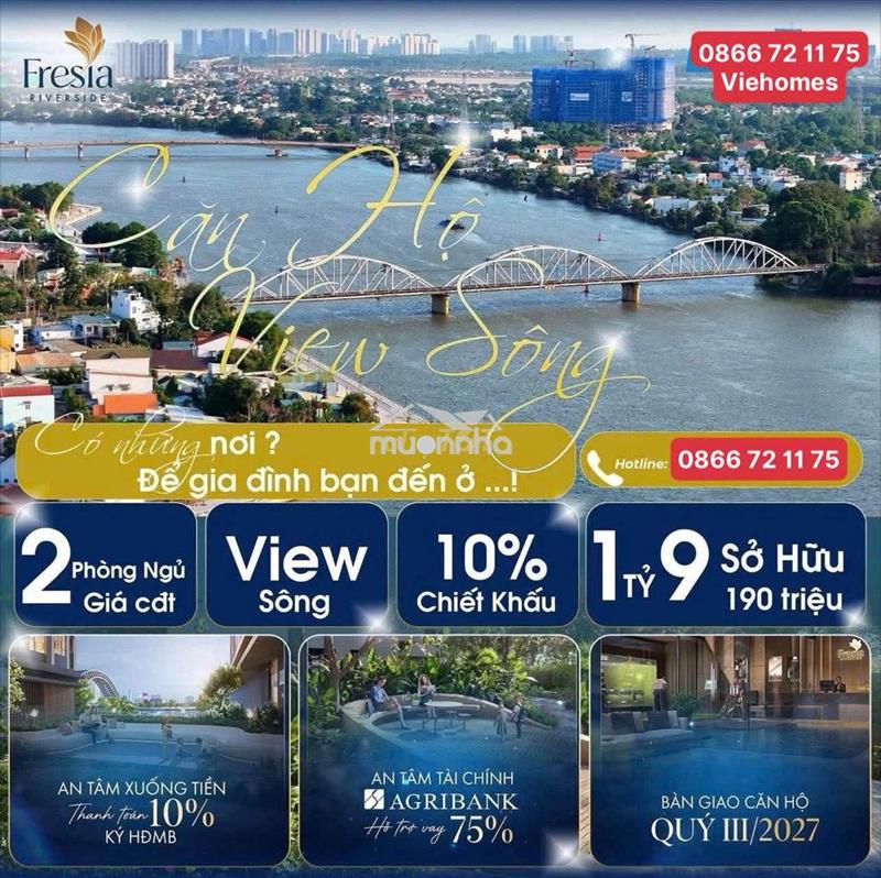Bán căn hộ 2 mặt 100% view sông biên hòa đồng nai -tt 25% đến bàn giao