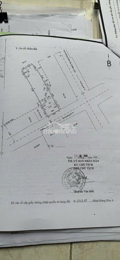 Nhà bán hxh 26/2 ấp chiến lược p bhh a. dt:  4,4 x 16,5m 1 lầu