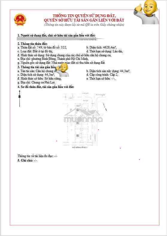 Cần bán gấp căn hộ chung cư phú lợi d2 - thang bộ lầu 4