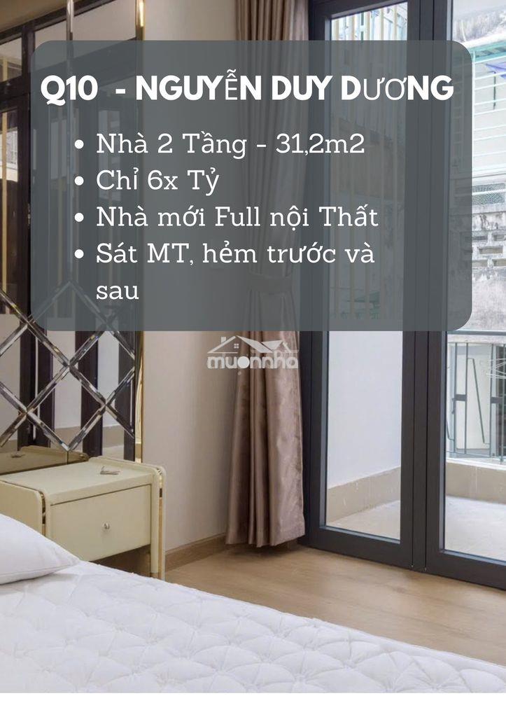 Q10 - nguyễn duy dương  - 2 tầng 31.2m2 - nhà mới full nt - chỉ 6.xđ