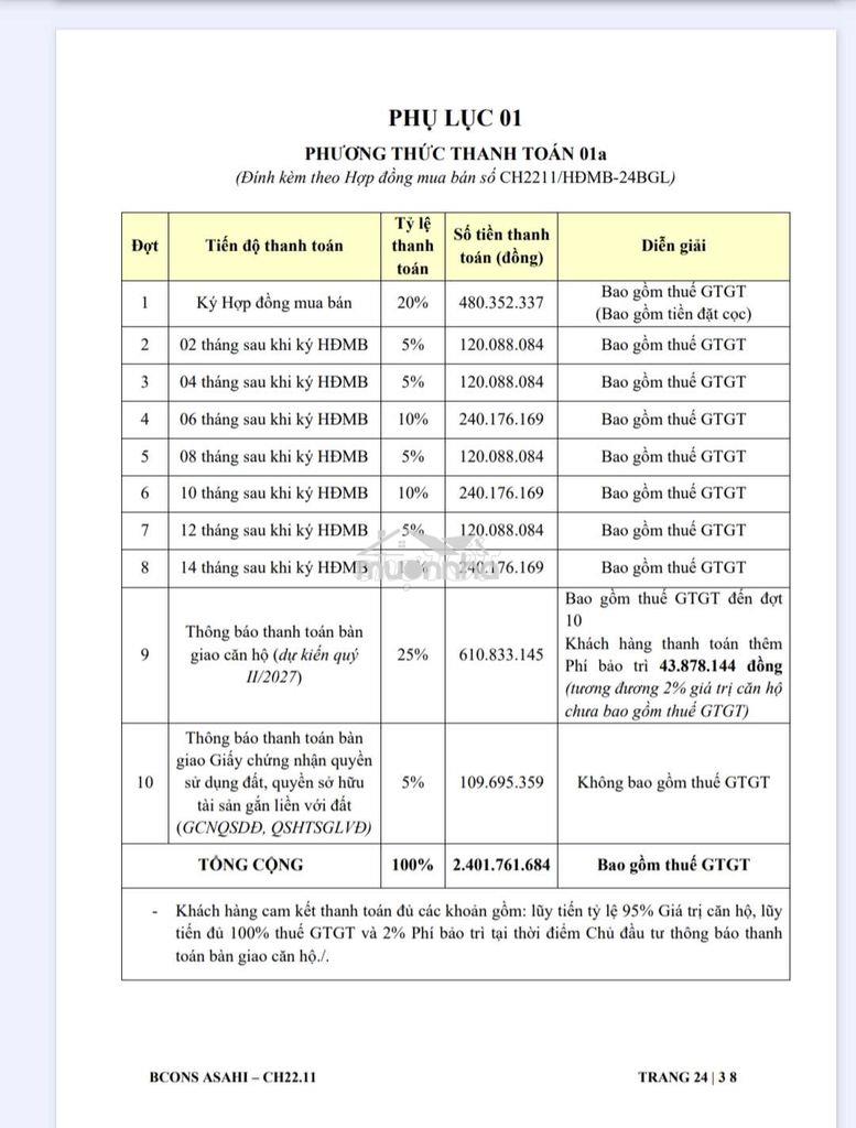 Chính chủ cần bán bcons asahi  giá tốt 