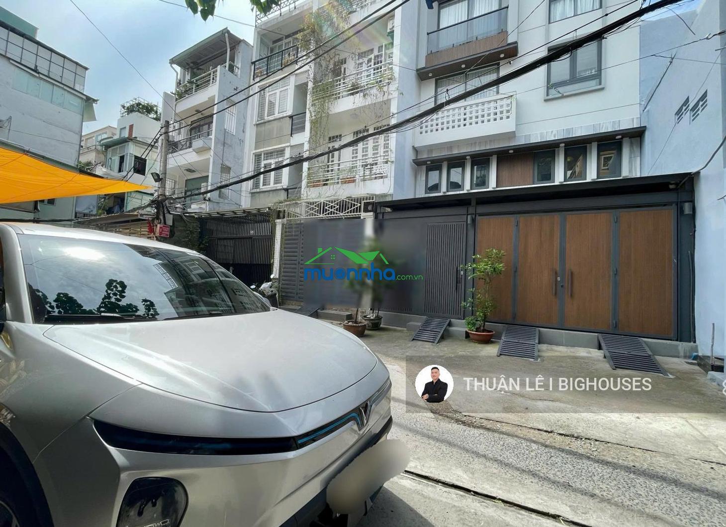 Mặt tiền 5m, nở hậu 8,5m, dtcn: 72.1m2 hxh gần mt đinh tiên hoàng, sài gòn, tp.hcm. 4 tầng/10pn lớn