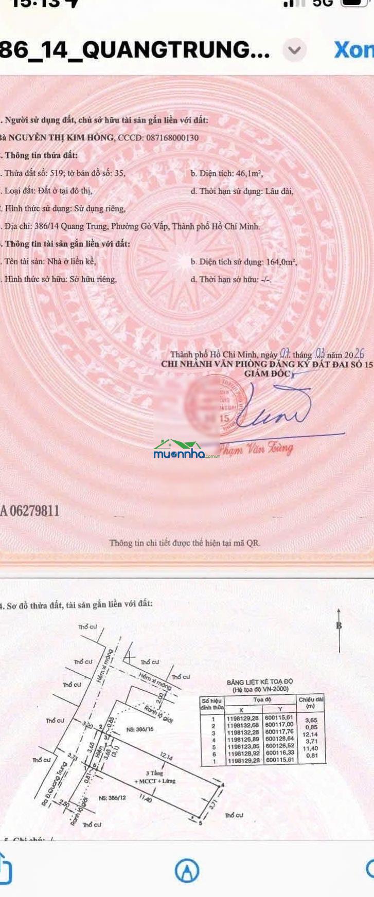 Bán nhà khu vip quang trung. gần cityland. sân bay giá 7tỷ9