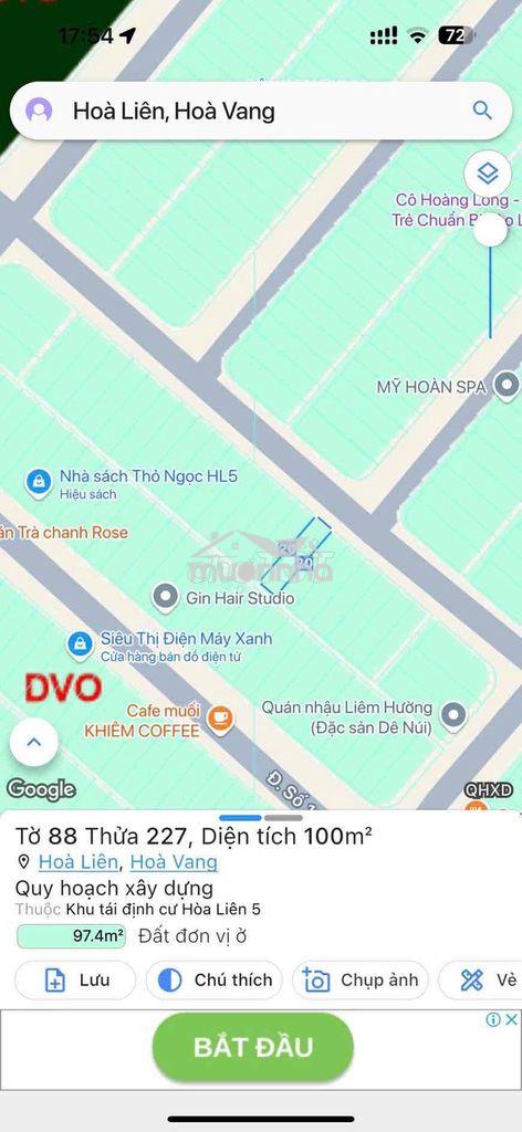 Lô sạch đẹp đường 5m5 hoà liên 7, gần nguyễn tất thành, cách trường họ