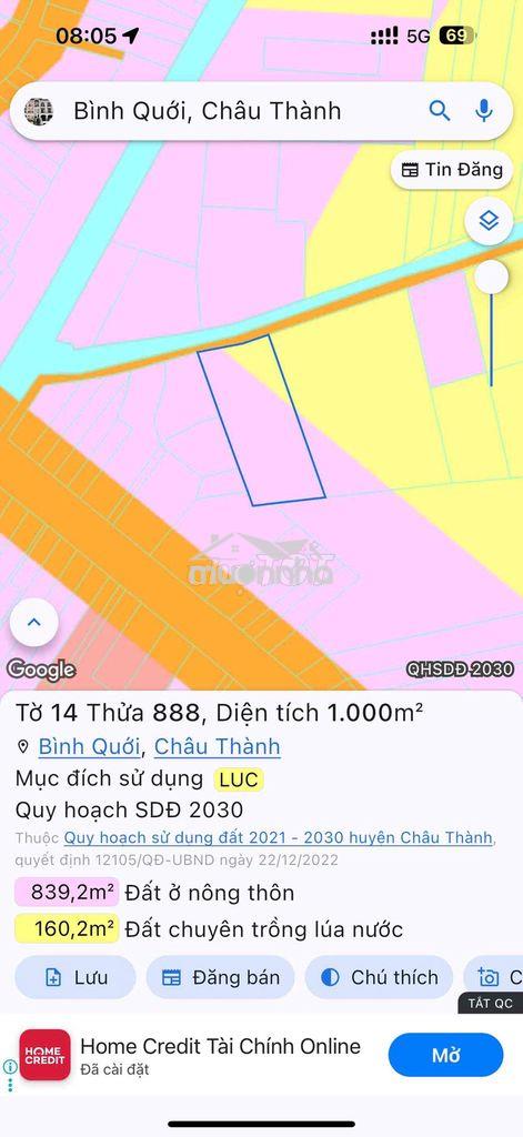 1000m² đất lúa cách đường nhựa vài bước chân, sổ hồng sẵn – cơ hội x2