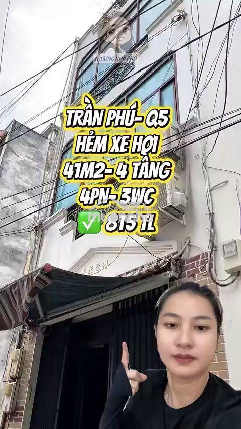 Bán nhà hẻm xe hơi trần phú q5 41m2 4 tầng - 8.15 tỷ