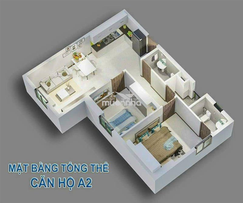 Cho thuê căn góc 62m 2pn 2wc chung cư cường thuận nhà mới