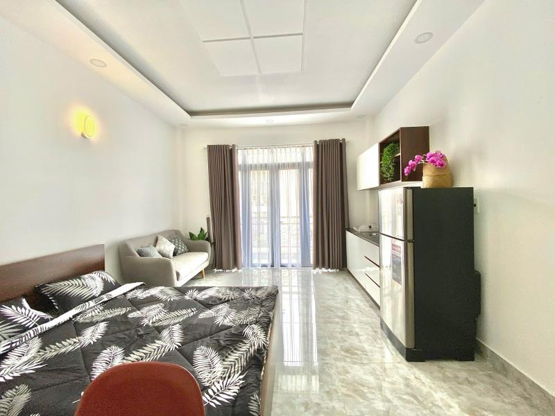 Cho thuê căn hộ có ban công full nội thất gần chợ bà chiểu - nguyễn thượng hiền, bình thạnh