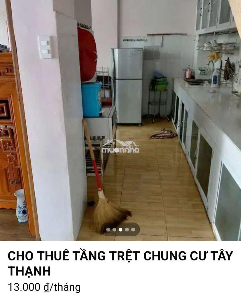 Cho thuê chung cư tầng trệt chung cư tây thạnh 110m2 sử dụng 3pn - 2