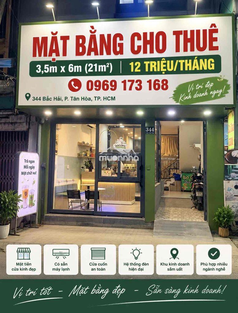 Chính chủ cho thuê mặt bằng 344 bắc hải-cửa kính, máy lạnh-đang kd