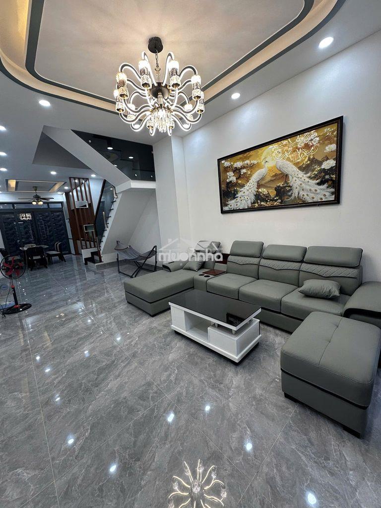 Bán nhà 1 trệt 2 lầu sân thượng mới 100%, 80m2, 4pn, nội thất hẻm 6m - Ảnh 2