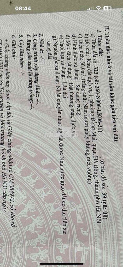 Đất dịch vụ đồng mai
