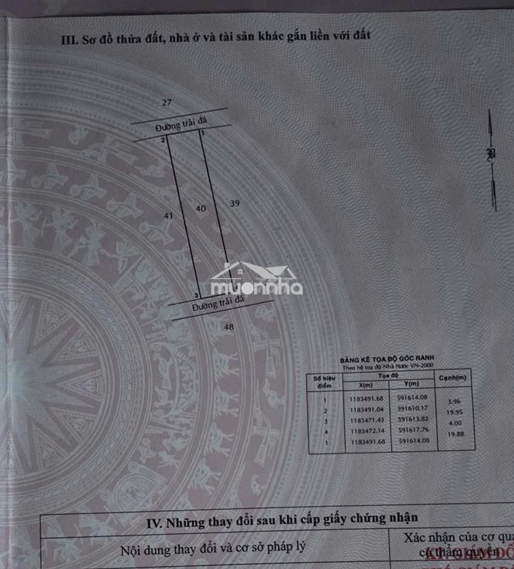 Bán đất thổ cư chính chủ  2 mặt tiền hẽm ( qh 6 mét )