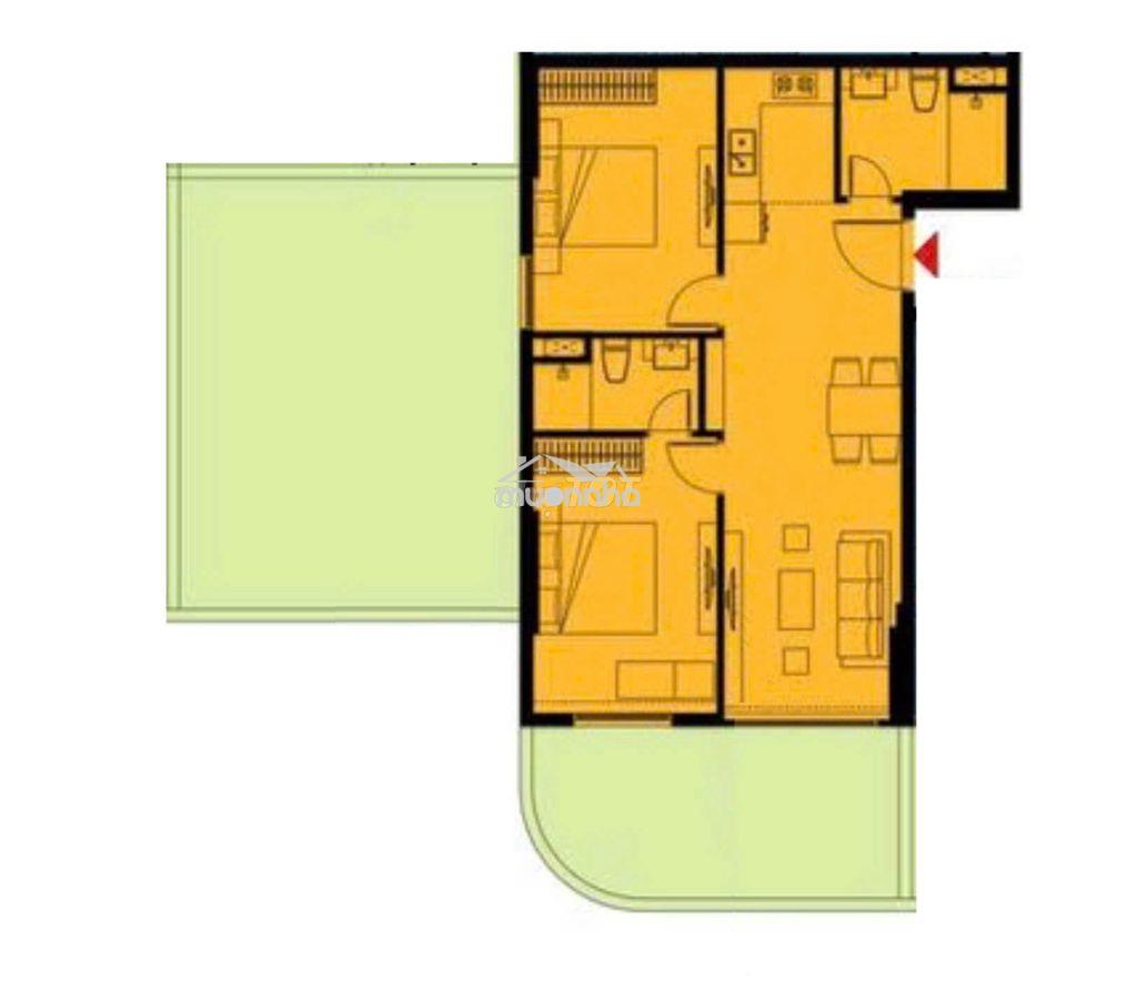  Căn hộ 2pn fours tower đà nẵng 120m2 sân vườn 54,6m2 giá chỉ 3,9 tỷ - Ảnh 3