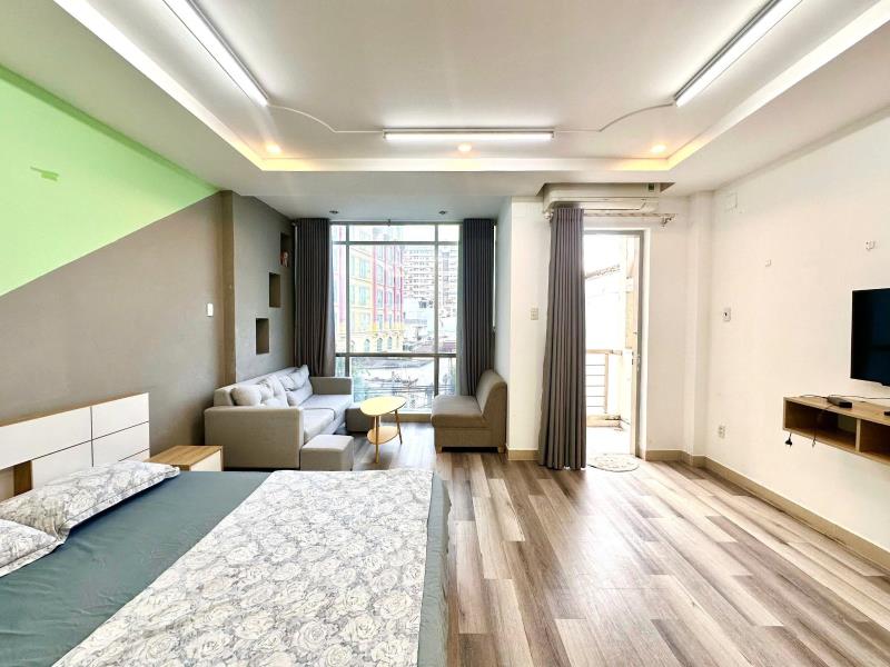 Cho thuê căn hộ 1 phòng ngủ cao cấp 40m2 full nội thất, có ban công - huỳnh mẫn đạt gần cầu thị nghè, bình thạnh giáp ranh quận 1 - Ảnh 4