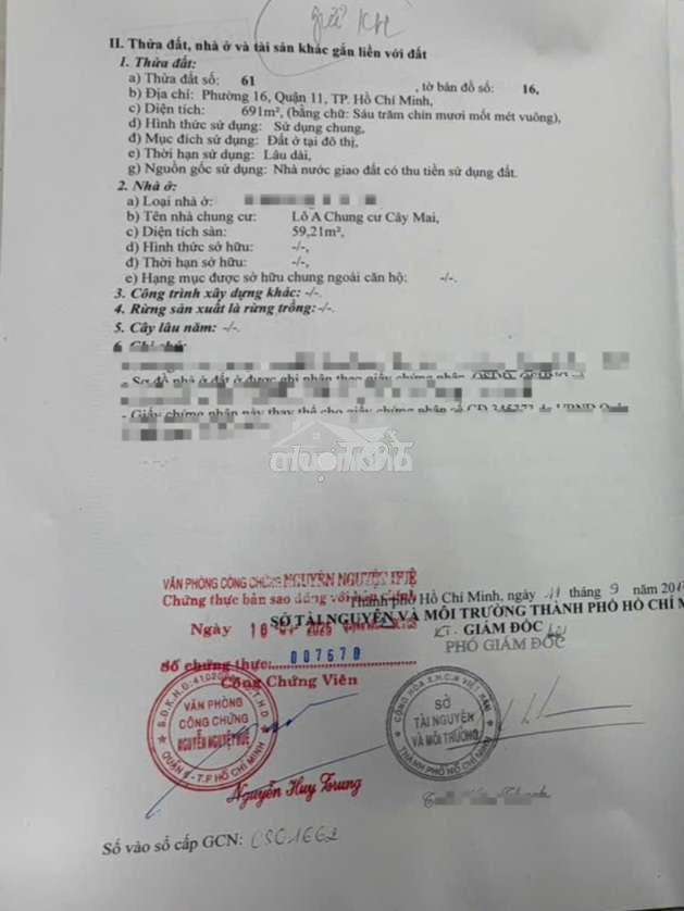 Chung cư lô a lầu 4 cây mai